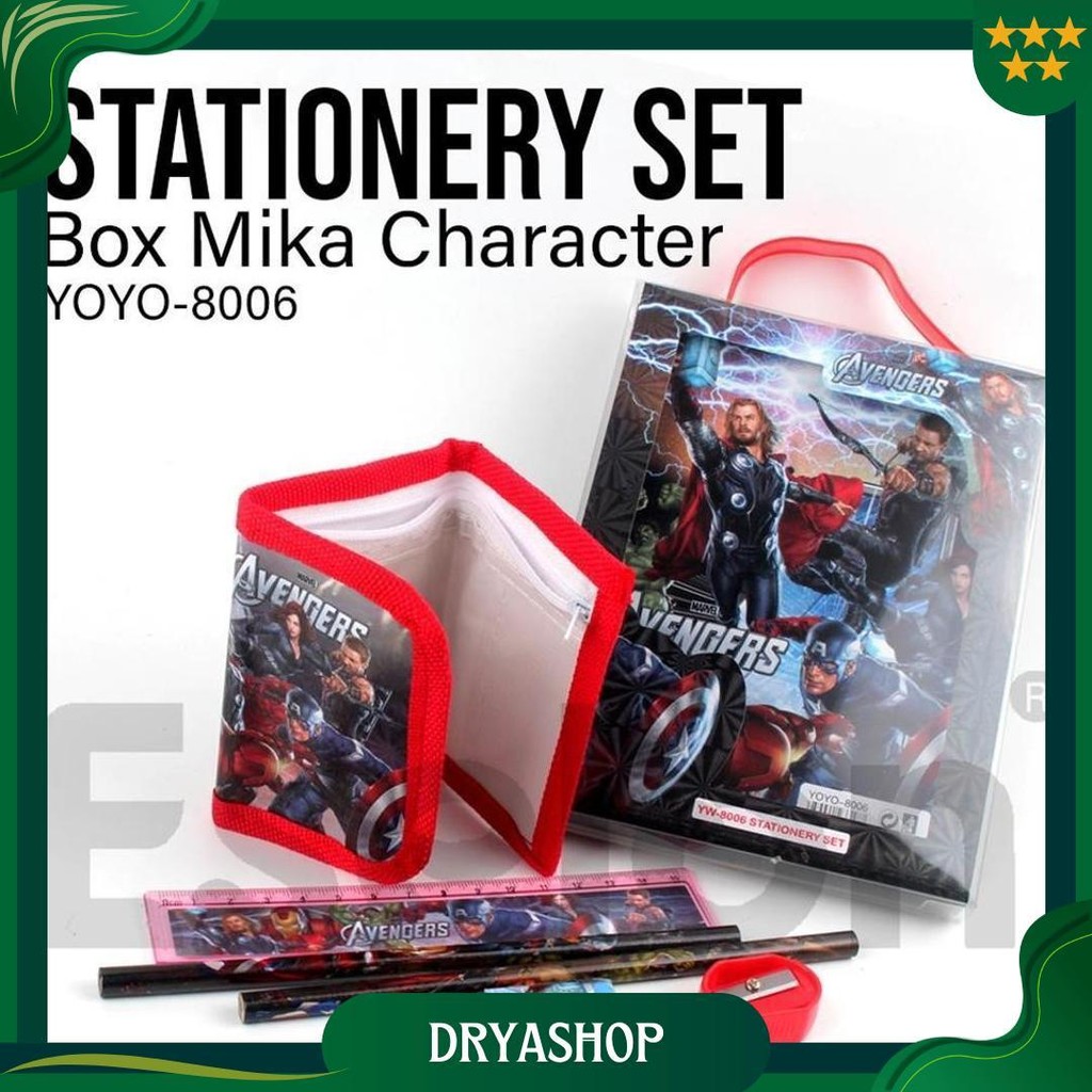 

Stationery Set 6In1+Dompet 8006 Box Mika / Paket Alat Tulis Set Cod