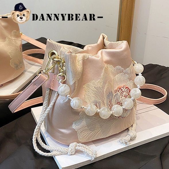 Tas Selempang Bahu Serbaguna Wanita Tas Ember Hanfu Tas Bahu Gaya Cina Baru