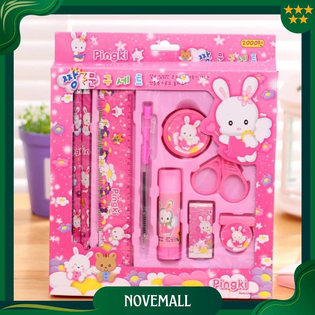 

[Karakterku] Alat Tulis Set Anak Kotak Pensil Penggaris Pulpen Rautan Lem Padat Gunting Penghapus Klip Hadiah Tk Gado Anak Ulang Tahuan Gratis Ongkir