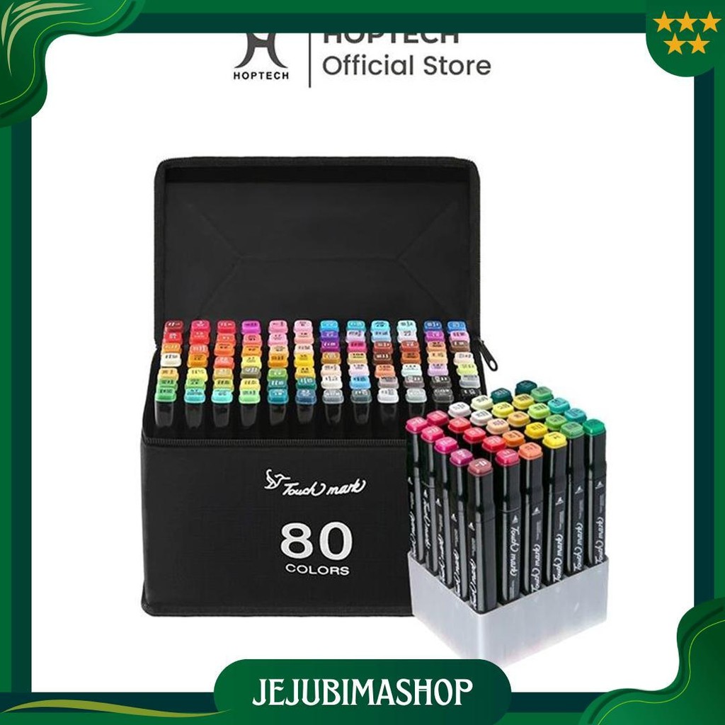 

Hoptech - Spidol Warna-Warni Sketch Marker 2 Tip Touch 48/60/80 Warna 1 Set Untuk Gambar & Sketch Ori
