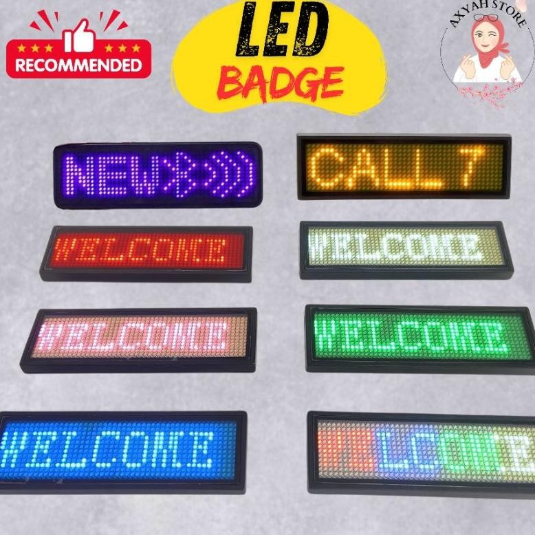Name Tag LED LED BADGE Running Text mini Tulisan Berjalan Miniatur truk papan nama led
