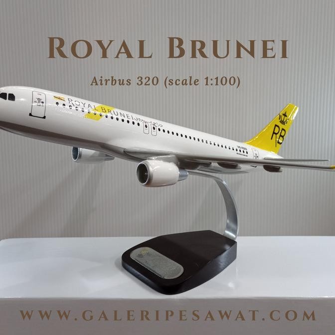 Miniatur Replika Pesawat Royal Brunei A320