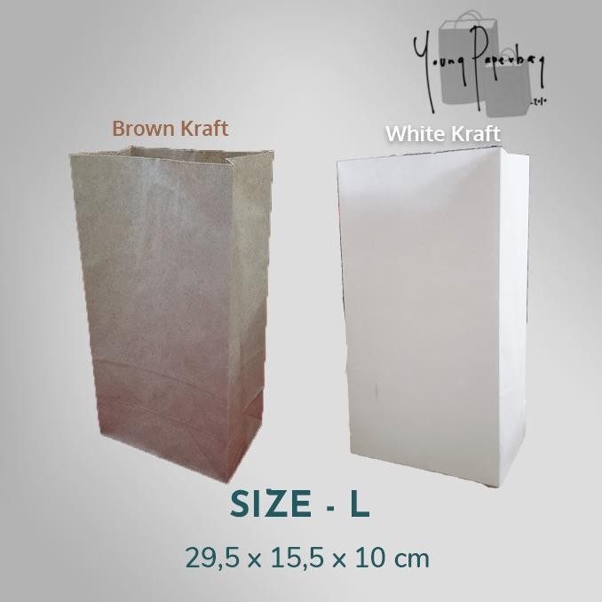 

Hot Sale Paper Bag / Kantong Kertas Kraft SOS Polos Size L 8 Berkualitas
