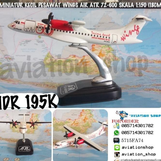 Termurahyuk- Miniatur Diecast Pesawat Wings Air 50Th Atr 72-600 Skala 1:150 (18Cm)