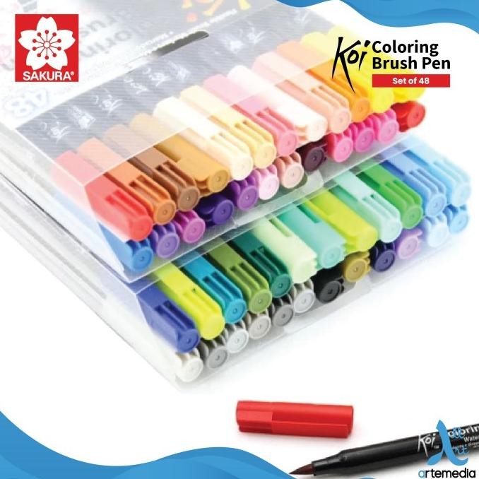 

Brush Pen Sakura Koi Coloring Brush Pen Set 48 Pena Kuas Warna Original Dan Terpercaya