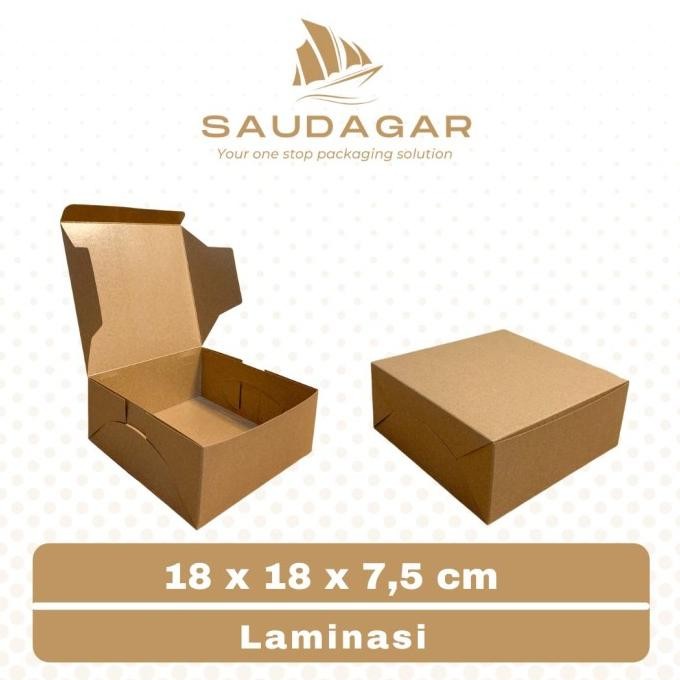 

Box kotak nasi 18x18 / dus katering kraft lanasi 325 gsm
