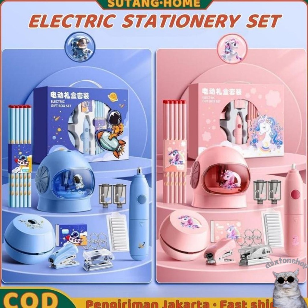 

Sutang11 In 1 Anak Alat Tulis Electric Stationery Set Elektrik Rautan Penghapus Vacuum Pensil Murah