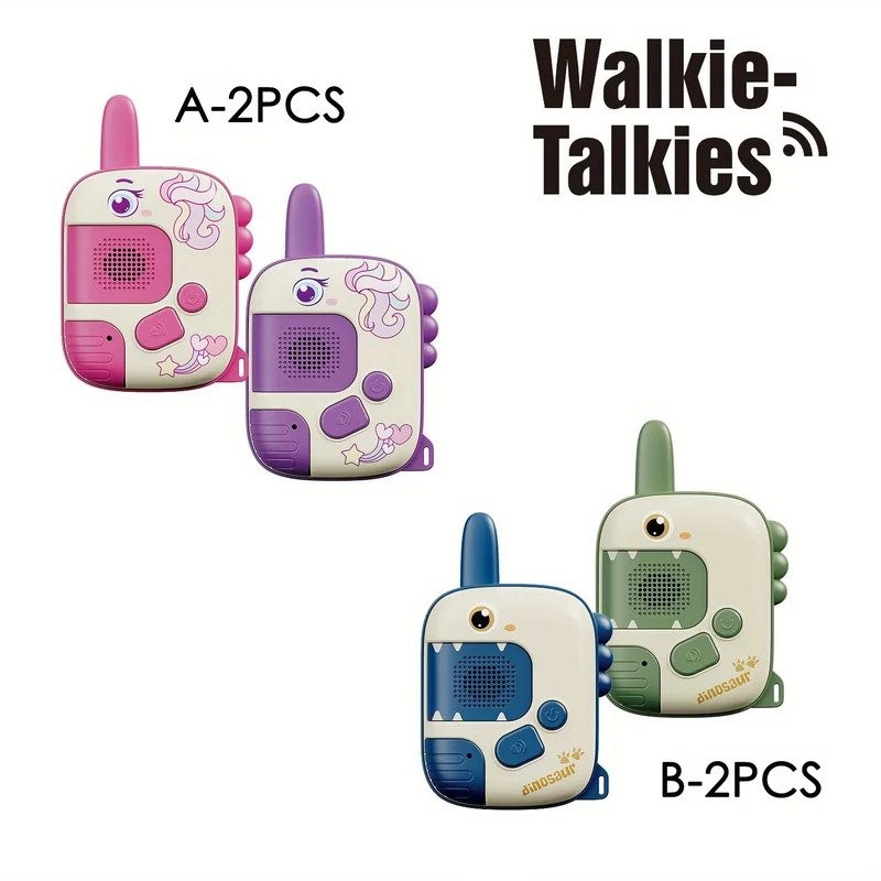 Mainan Walkie Talkie Mini untuk 2 Paket, Penerima Radio Portabel untuk Anak, Walkie Talkie untuk Dal