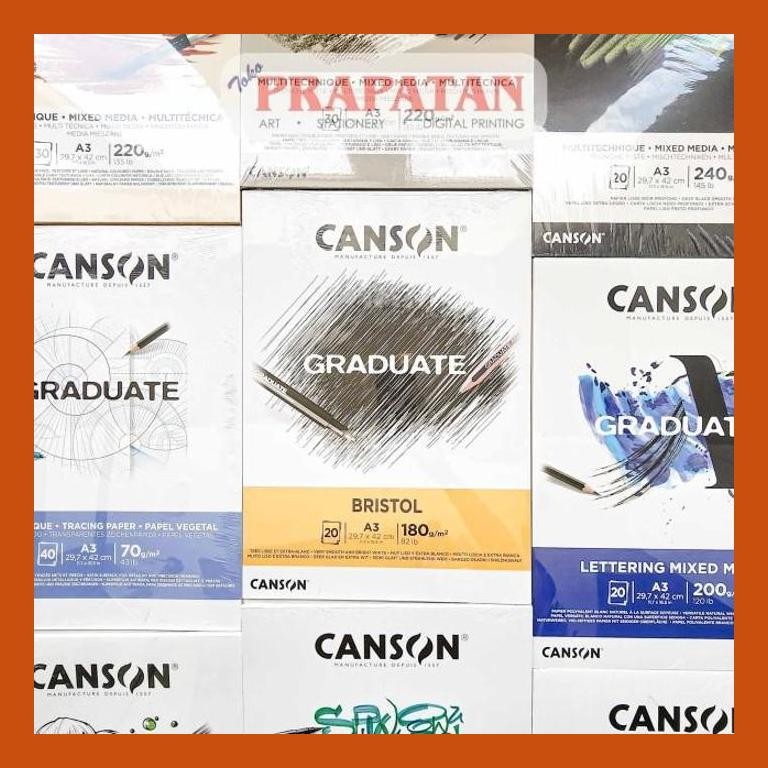 

[ PERALATAN LUKIS / GAMBAR ] GRADUATE CANSON DRAWING PAD A3 | MIX MEDIA | WATERCOLOR | SKETCH SIAP KIRIM