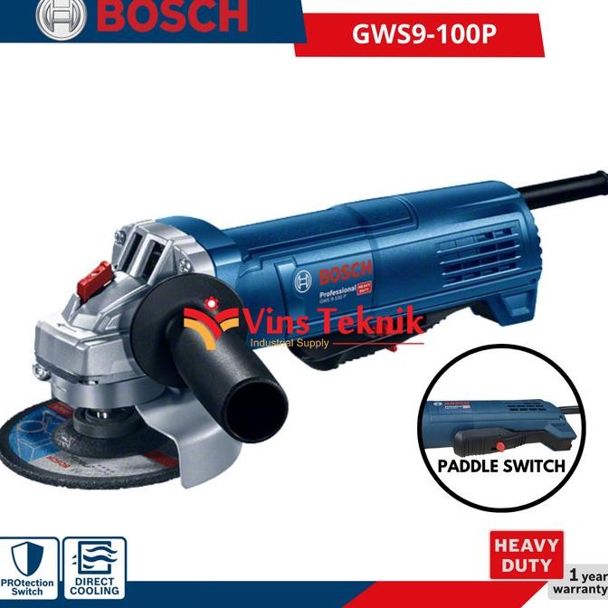 Mesin Gerinda Tangan 4Inch Angle Grinder Gws9-100P Bosch Gws 9-100 P Original Dan Terpercaya