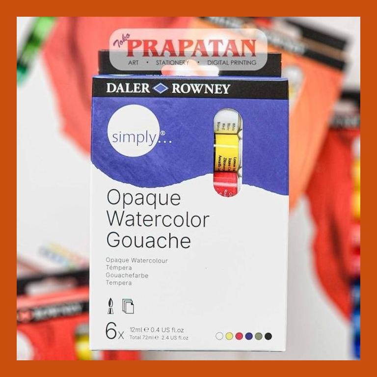 

[ PERALATAN LUKIS / GAMBAR ] DALER ROWNEY SIMPLY GOUACHE TUBE SET 12ML | CAT GOUACHE PACKING AMAN