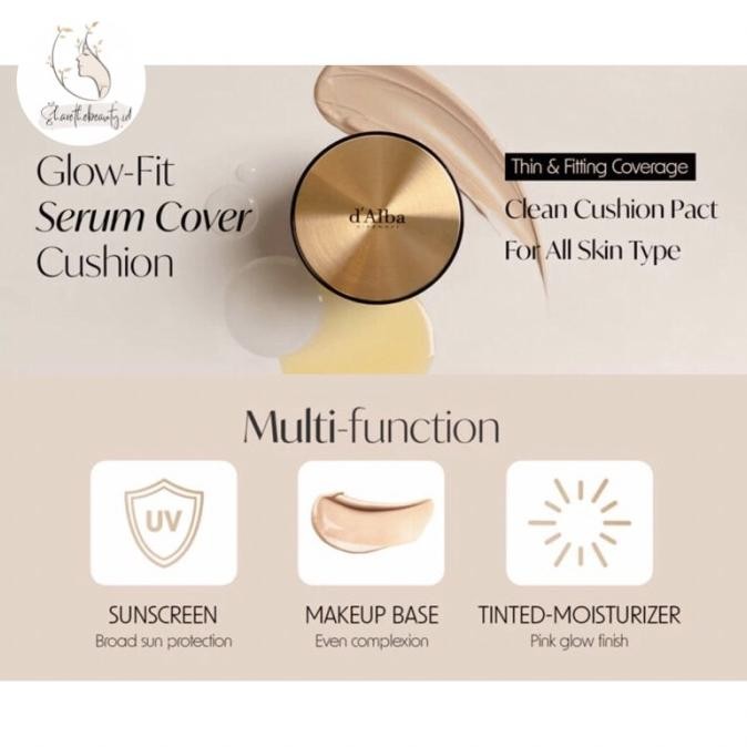 NEW D'ALBA Glow-Fit Serum Cover Cushion 15gr SPF50+ PA++++
