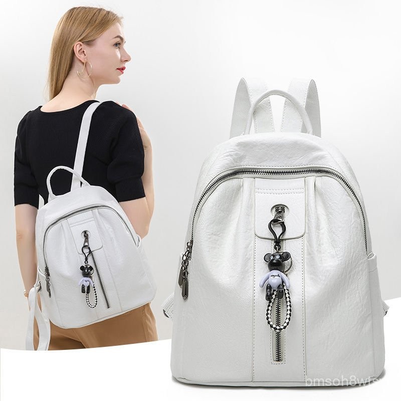 Tas Wanita, Tas Wanita Ransel Kulit Domba Gaya Korea, Kulit Asli, Kulit Lembut, Tas Ransel Kasual Ko