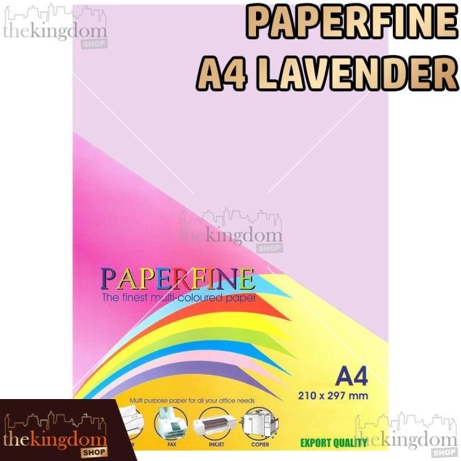 Paperfine Kertas HVS Warna A4 Lavender Purple Ungu Muda / 500 Lembar 185