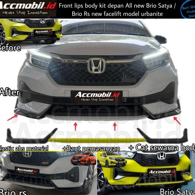 Front lips body kit depan urbanite new brio satya / brio rs facelift