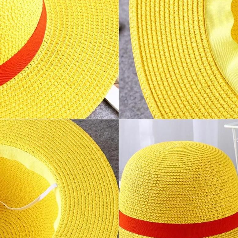 hg-24 Topi Jerami Luffy Anime One Piece Topi Mugiwara No Luffy Cosplay Hat Original