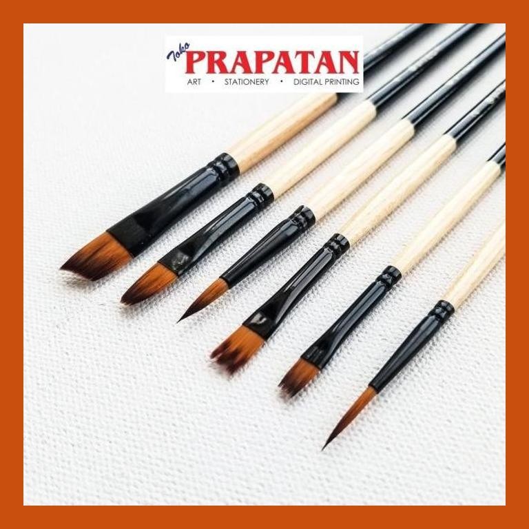 

[ PERALATAN LUKIS / GAMBAR ] KUAS LUKIS V-TEC SET 6 PCS A511/6 / V-TEC PAINT BRUSH PACKING AMAN
