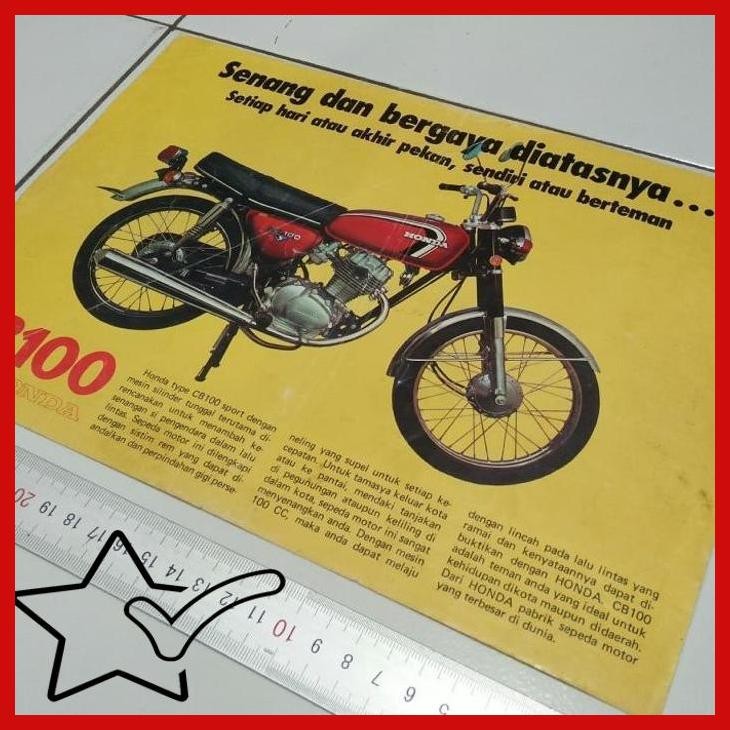 [RHV] IKLAN JADUL MOTOR ANTIK HONDA CB100 LENGKAP SPEC ORI IKLAN MAJALAH