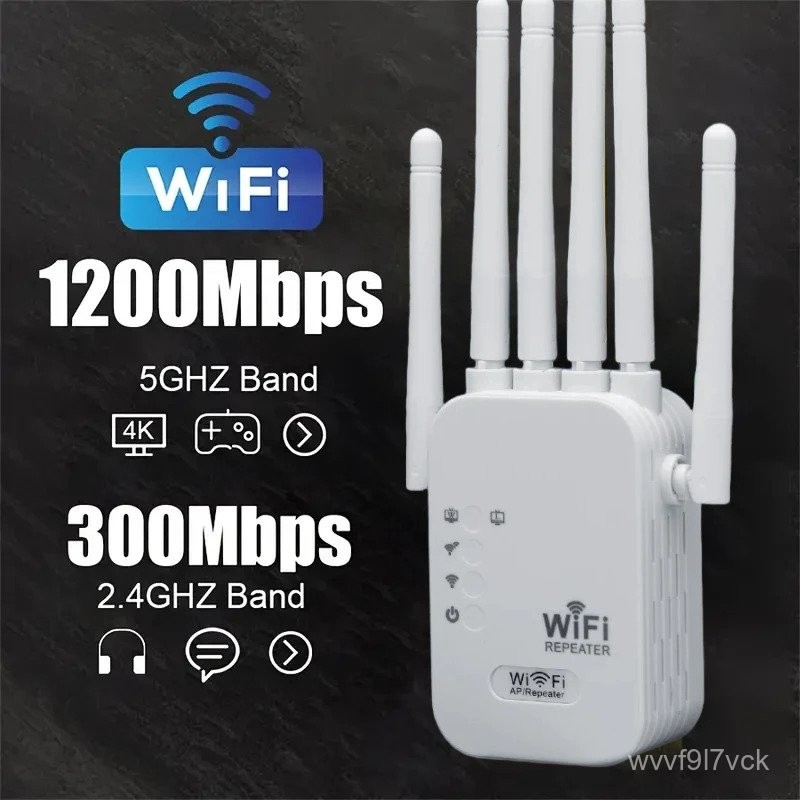 5G 1200Mbps WiFi Repeater Penguat Wifi Sinyal Pemanjang Wifi Jaringan Wi-fi Booster 2.4G 5Ghz Repeat