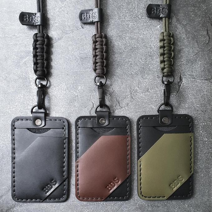 

BEBAS ONGKIR - BDS - Salvo - Leather ID card Holder and paracord lanyard