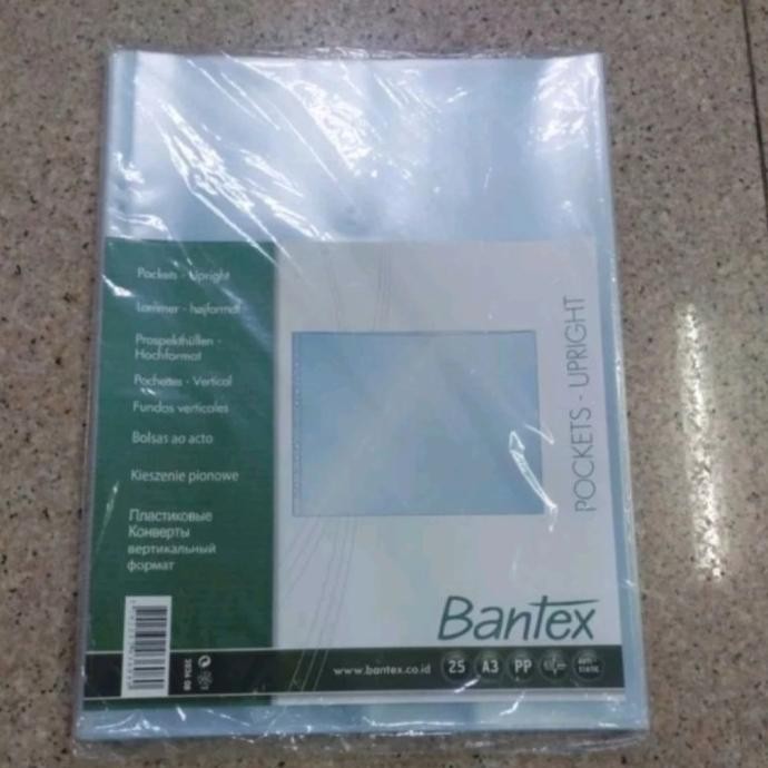 

NEW plastik PP pocket A3 2036 08 potrait /sheet protector A3 bantex