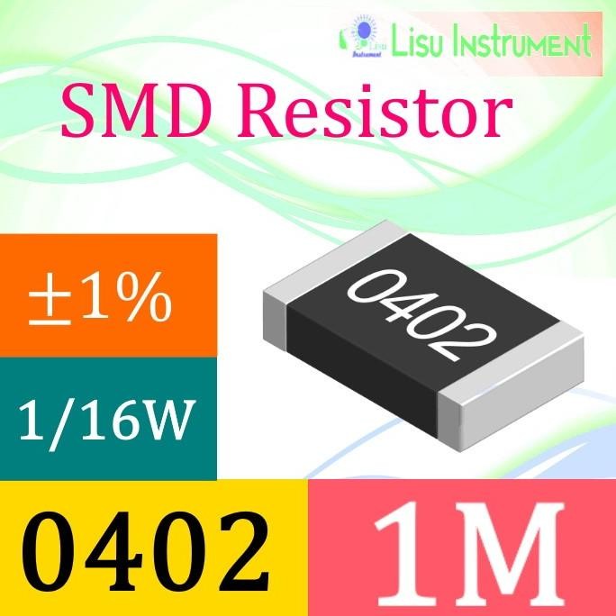 Diskon (25) 1M 0402 1% Thick Film Resistors SMD Chip Resistor 1M lisu992
