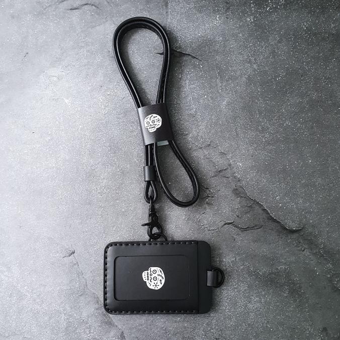 

NEW BDS MAVERICK - Mens Leather Lanyard ID card Holder , double view