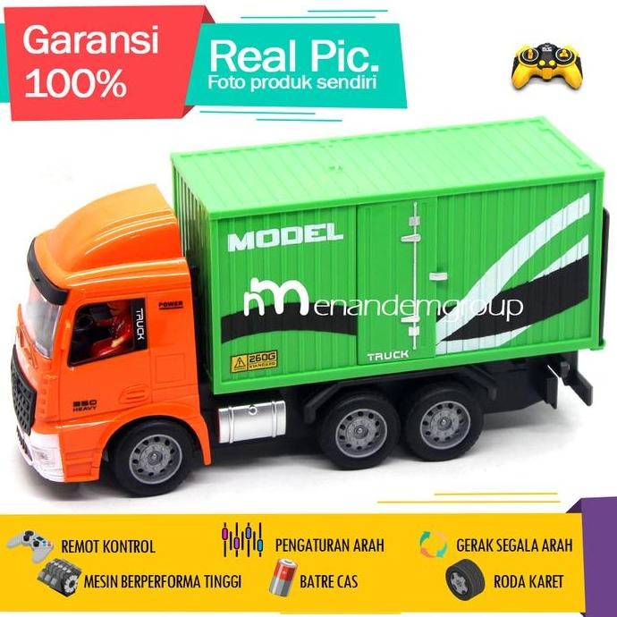 MAINAN MOBIL REMOT KONTROL RC TRUK MOBIL BOX ENGKEL FUSO BUKA PINTU BATRE CAS 1304T