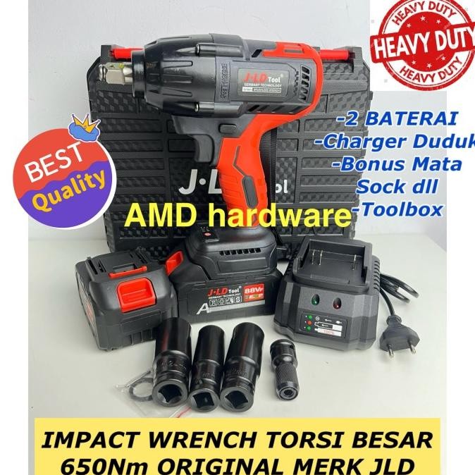 JLD 88F CORDLESS IMPACT WRENCH TORSI 550Nm BOR BUKA SOCK BRUSHLESS SET