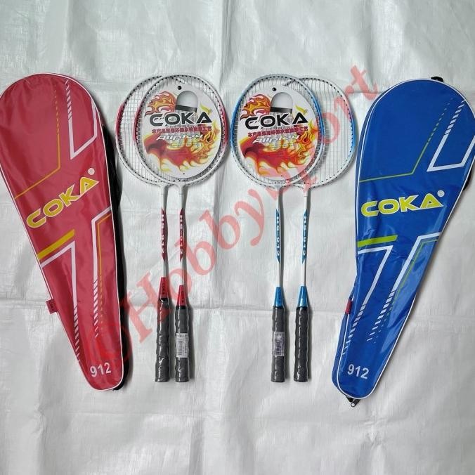 BEBAS ONGKIR - Raket Badminton Coka 912 Sepasang Racket BuluTangkis Bulu Tangkis Anak