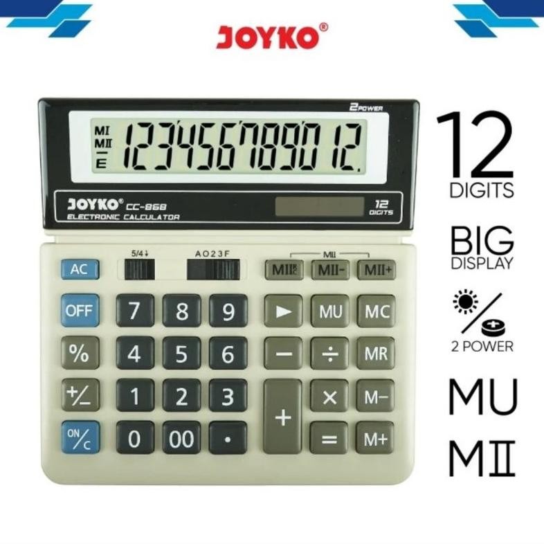 

dgf-4 Kalkulator Meja JOYKO CC 868 12 Digit - Calculator Big Display CC868 #Best Quality Berkualitas