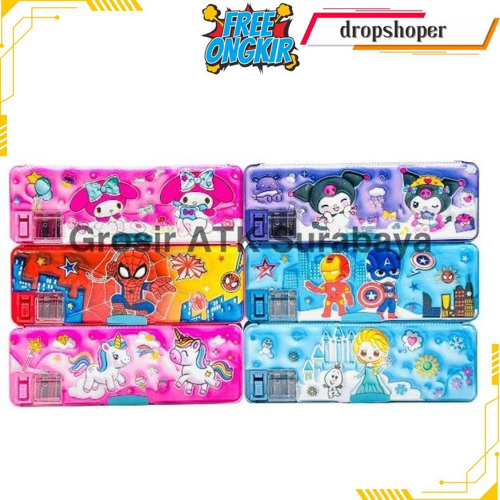 

Kotak Tempat Pensil Magnet Fancy Sanrio Kuromi My Melody Cinnamorol Frozen Unicorn Spiderman Avenger Termurah Banget