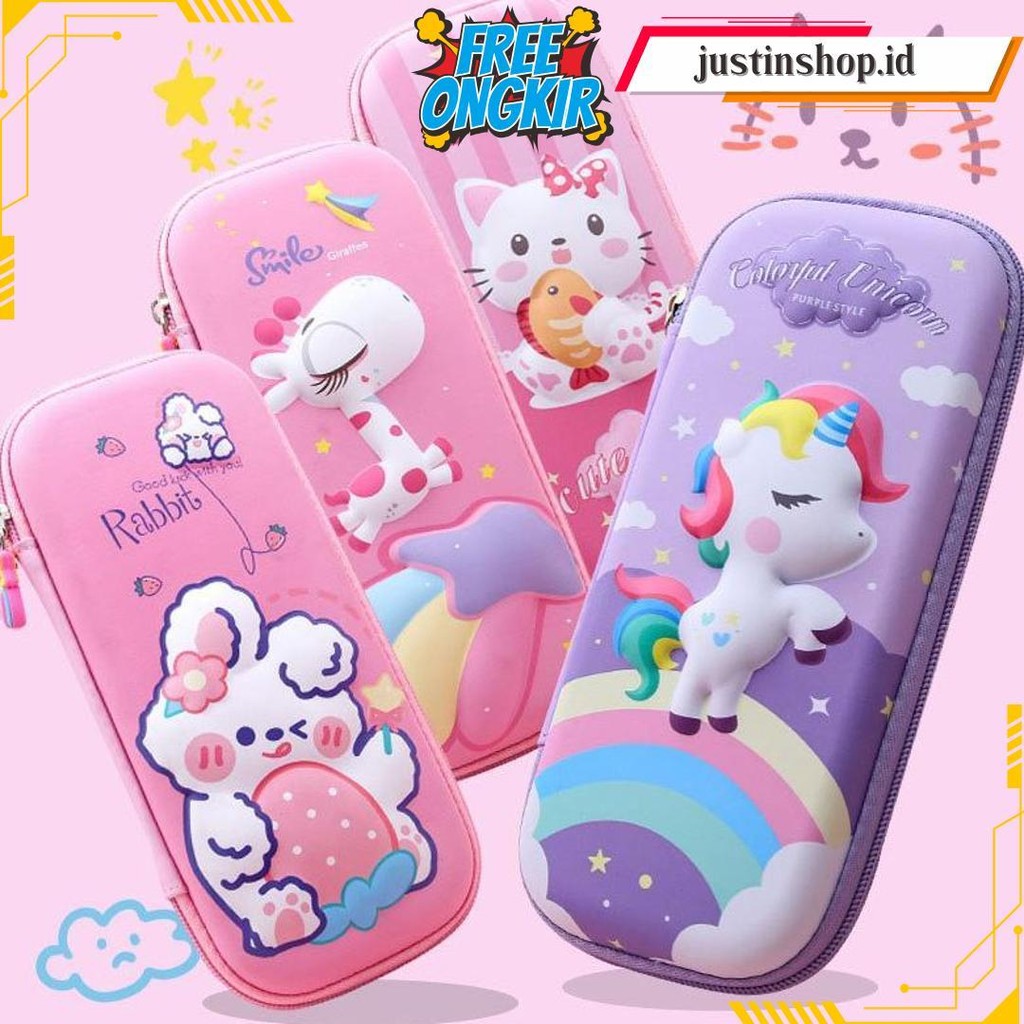 

Lullabear - Kotak Pensil Tempat Pensil Anak Smiggle Lookalike 3D Hardcase Bahan Eva Waterproof / Pencil Case Import Anak Terlaris