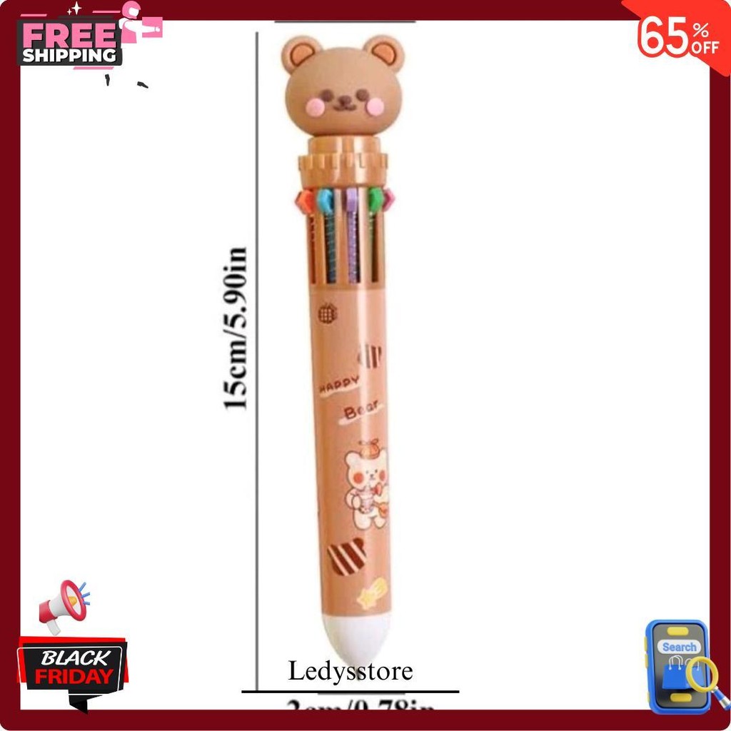 

Pulpen 10 Warna Pena Motif Beruang Pulpen Karakter Teddy Bear Gratis Ongkir
