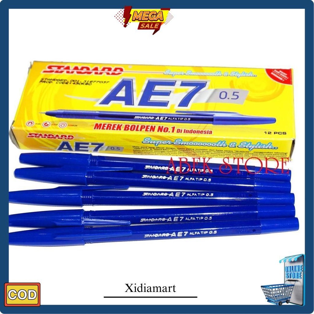 

Bolpen Pulpen Standard Ae7 / Ae-7 0.5 Mm Tinta Biru Isi 12 Pcs Siap Kirim
