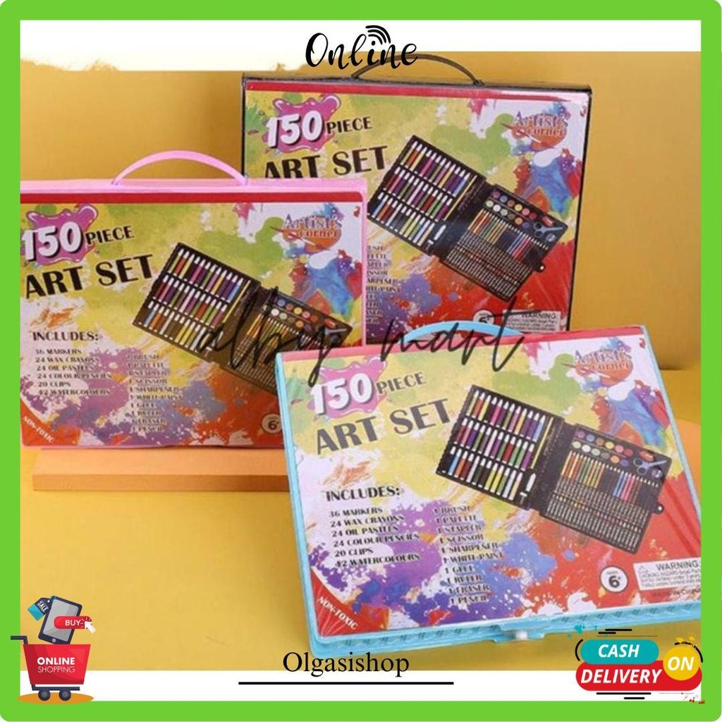 

Cod- Art Set 150 Pensil Warna Crayon / Krayon Set / Alat Melukis / Peralatan Melukis / Pensil Warna Set / Pensil Warna Koper / Krayon Koper - Olv Houseware Siap Kirim