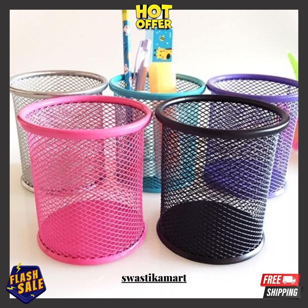 

Tempat Bolpen Pensil Alat Tulis Keranjang Besi Meja Siap Kirim