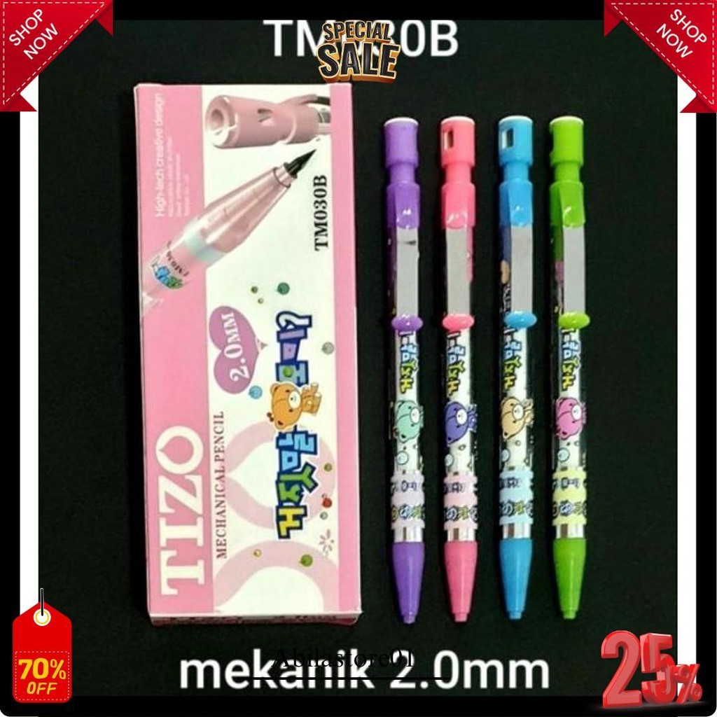 

12Pc Pensil Mekanik 2.0Mm Tm030B/Tm030F/Tm030G/ Pensil Mekanik Tizo Cod