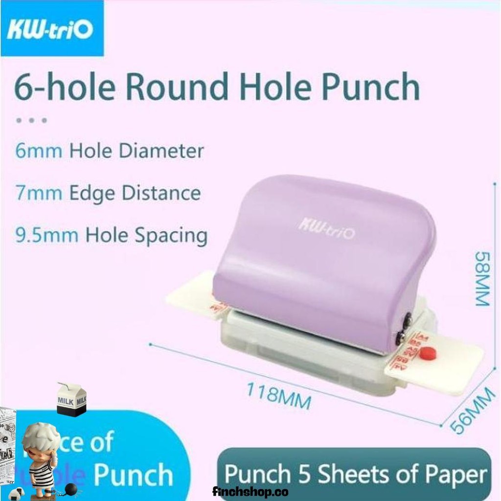 

Kw-Trio Pink / Ungu 99H9 Buku Catatan 6 Lubang Pelubang Bulat Mesin Pelubang Standar A4 A5 B5 Murah
