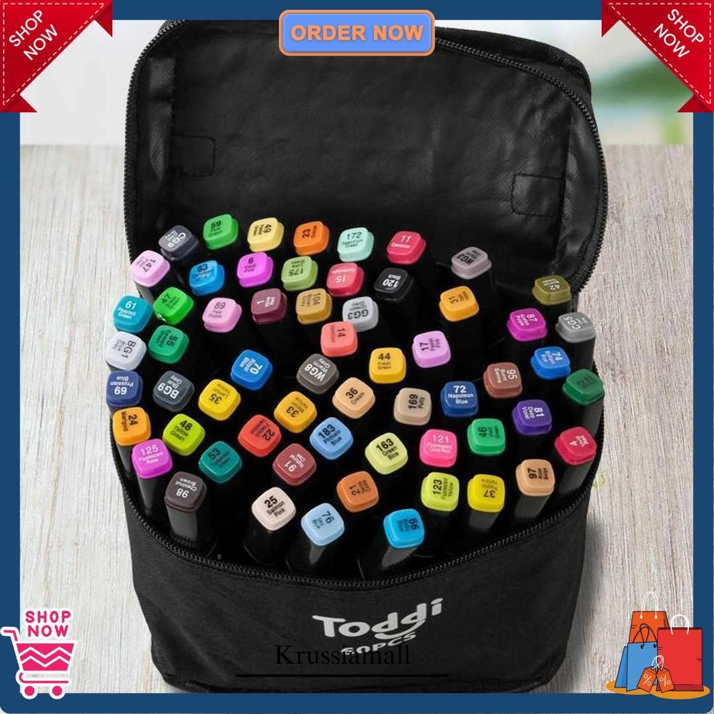 

Spidol Dual Side Fine Art Brush Pen Art Marker Set Toddi Original Produk