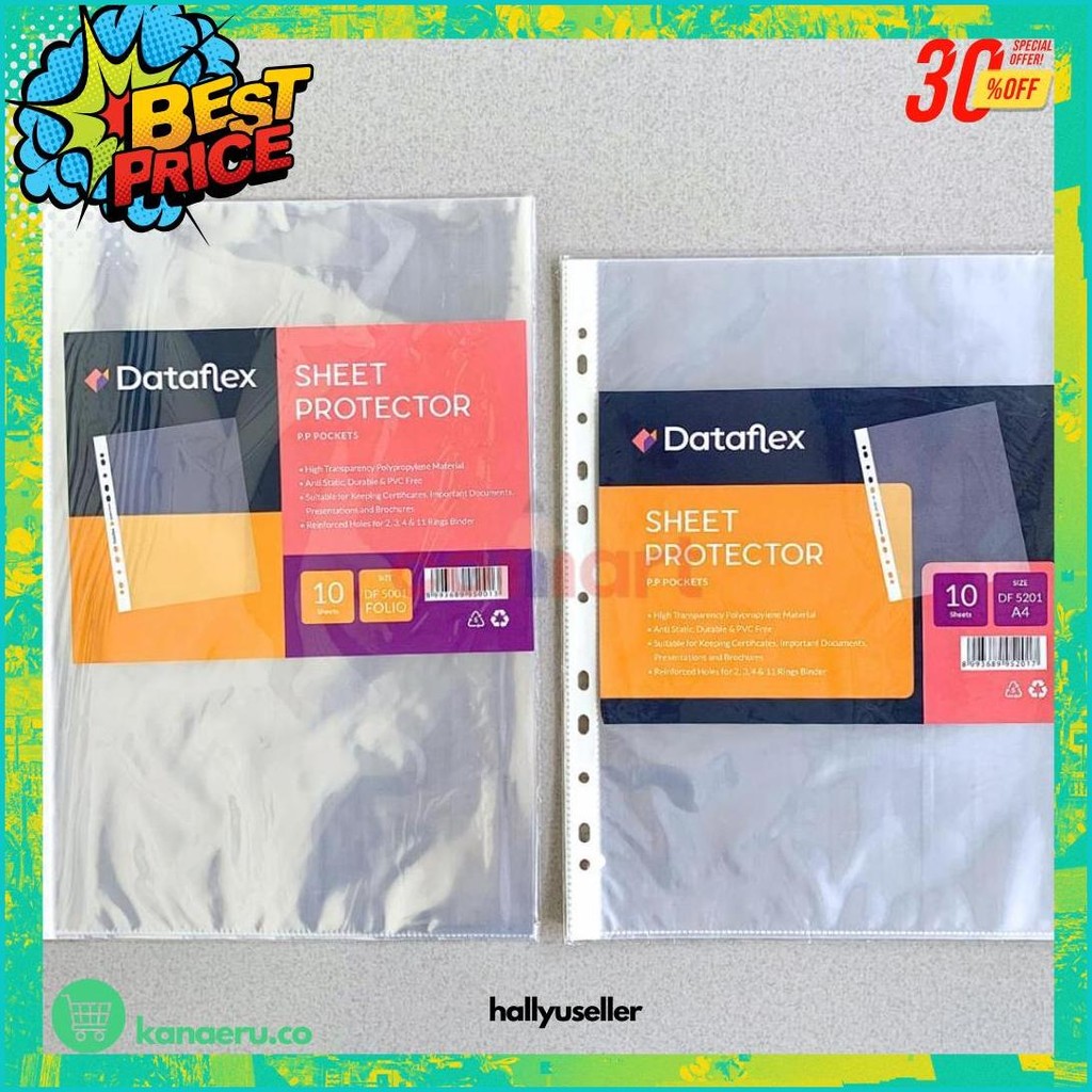 

100 Lembar Sheet Protector Dataflex / Pp Pocket / Plastik Binder A4 / Folio Kilat