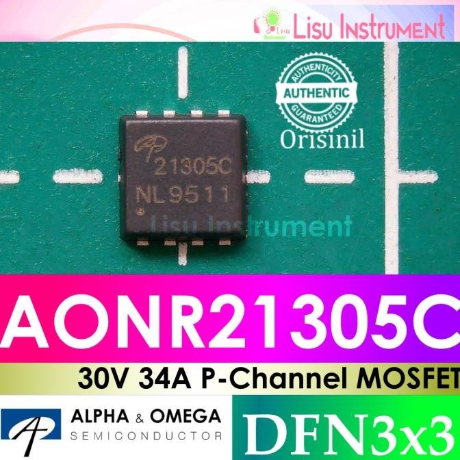 Murah AONR21305C 30V 34A P-Channel MOSFET 21305C Replace AON7405 DFN3x3 Alpha & Omega ORIGINAL lisu9