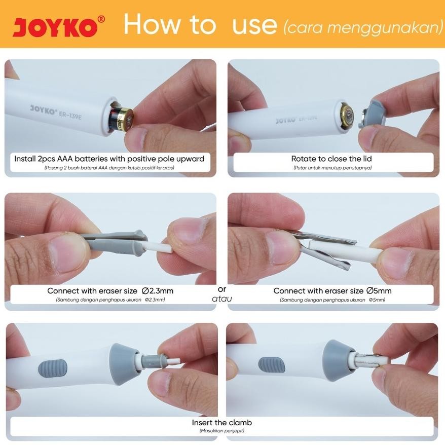 

fgk-24 Penghapus Elektrik Otomatis / Electric Eraser JOYKO ER-139E Bonus Refill Hemat