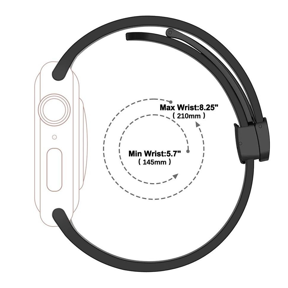 wes-24 [ TANPA JAM ] FOLD STRAP APPLE WATCH MAGNETIC BUCKLE - SERIES ULTRA 9 8 7 SE 6 5 4 3 2 1 | SI