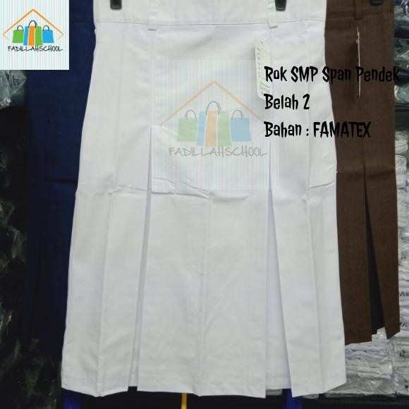 Promo Rok Sekolah Span Pendek Smp Putih Belah 2,Seragam Sekolah