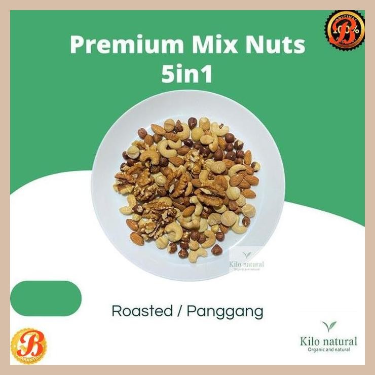 

| RMP | 500GR ROASTED PREMIUM MIX NUT 5IN1 (ALMOND, MEDE, WALNUT HAZELNUT, MACADAMIA ) 500GRAM