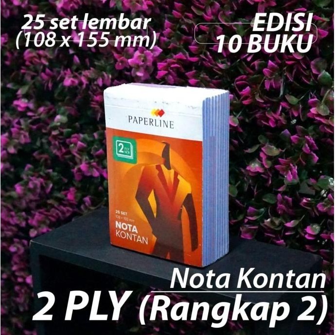 

Diskon!! (D) [10 Buku] Buku Nota Kontan 2 Ply Paperline - 108X155 Mm Rangkap 2
