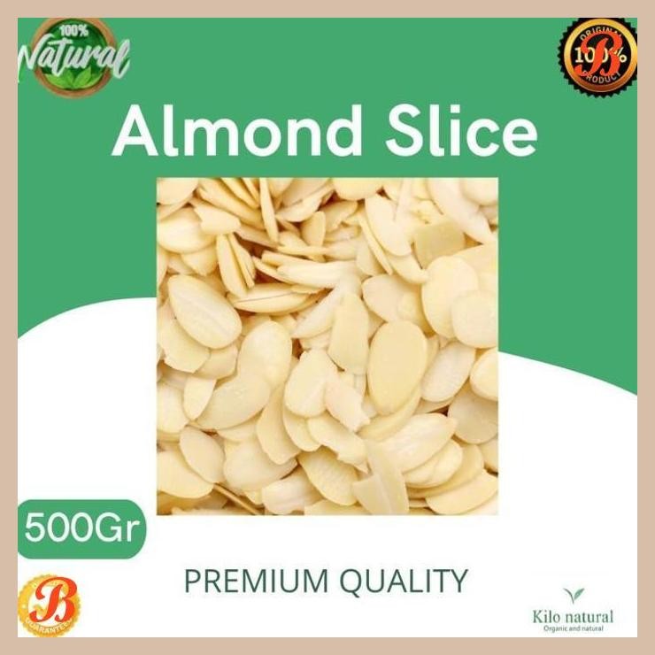 

| RMP | RAW ALMOND SLICE 500GR / ALMOND SLICE MENTAH 500GR