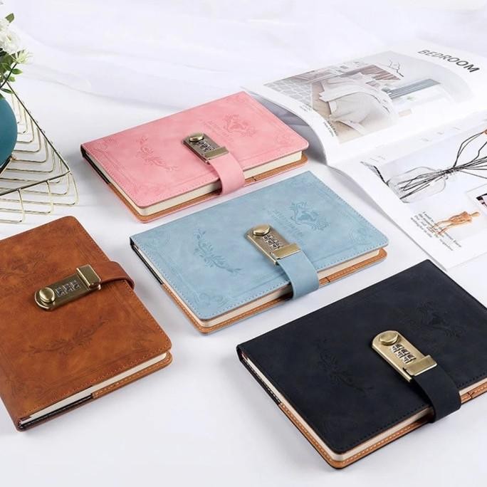 

Promo!! Notebook Password Buku Tulis Catatan Diary Agenda Binder Memo Notepad