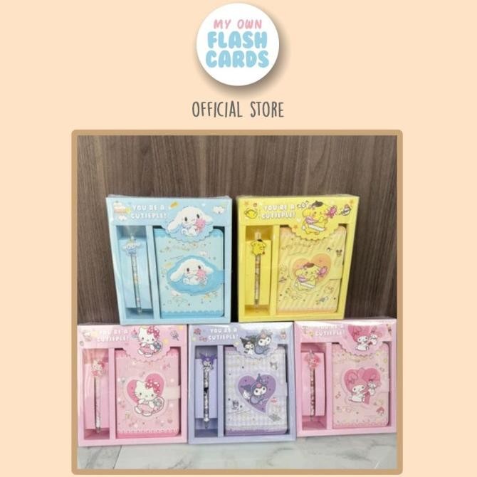 

Diskon!! 2 In 1 Sanrio Cute Notebook And Pen Gift Set Kawai Stationery Buku Diary Tulis Lucu Kuromi Cinamoroll Pompompurin My Melody Hello Kitty